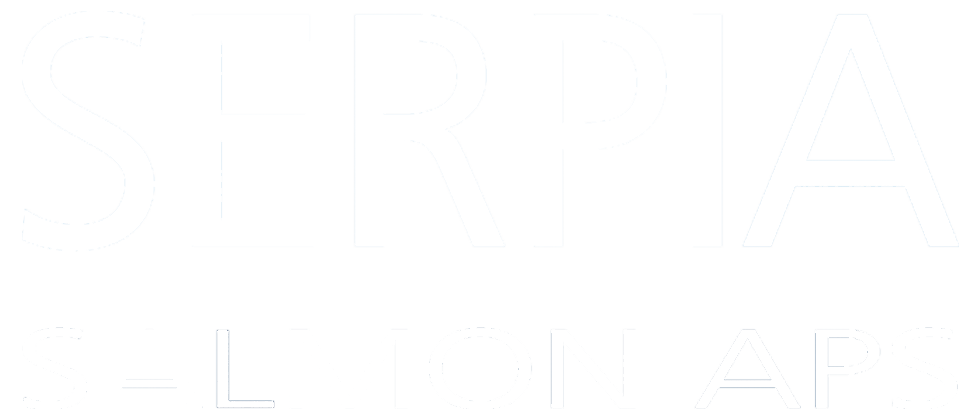 serpia salmon logo text footer white